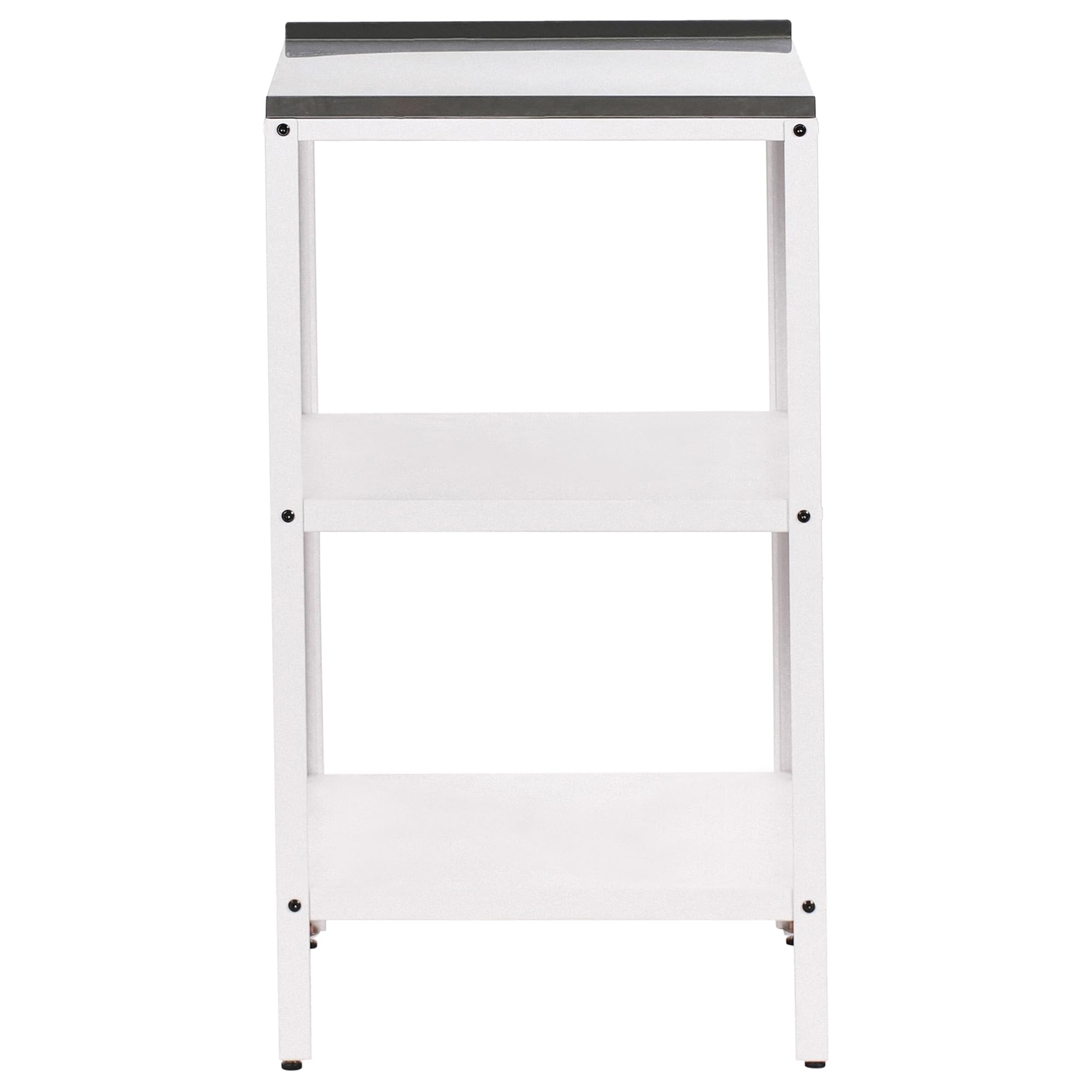 Beliani Isola da Giardino per Esterni Mensole per Cucina Piano in Acciaio Inox Bianco