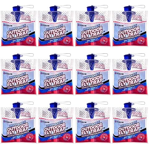Fly Traps Outdoor Fly Traps. 12 Natural Pre-Baited Fly Bags Outdoor Disposable. Fly Trap Bag Fly Catchers Outdoors. Stable Ranch Fly Trap. Disposable Fly Traps Outdoor Hanging Fly Killer Cover