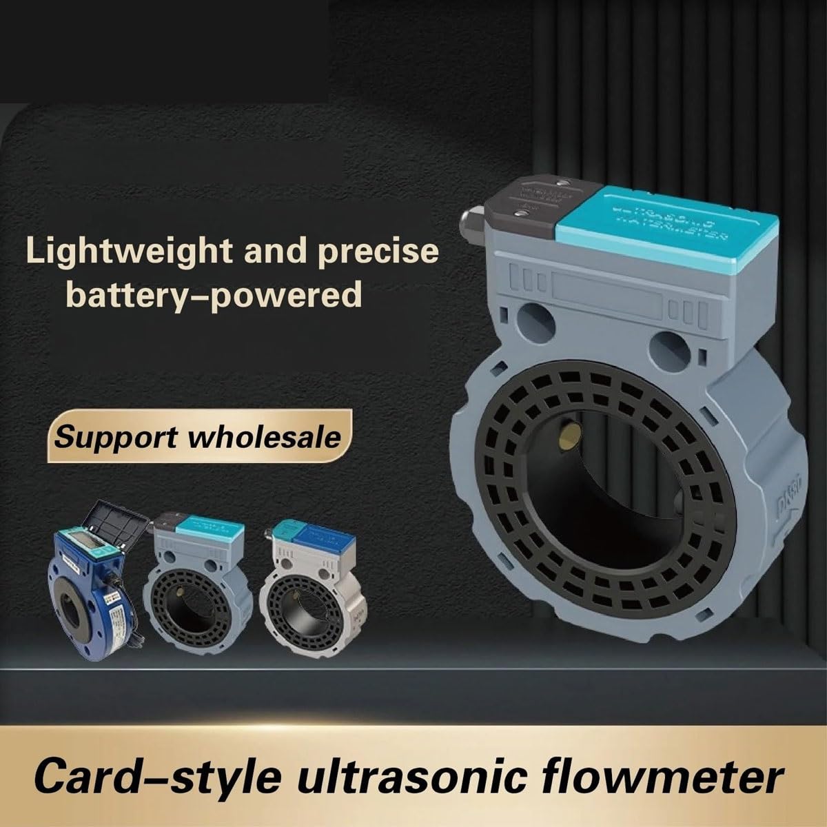 Genérico Medidor de Flujo ultrasónico, transductor de Flujo con Abrazadera, medidor de Flujo de Agua Digital no invasivo, medidor de Flujo de líquido portátil de Mano.(DN100)