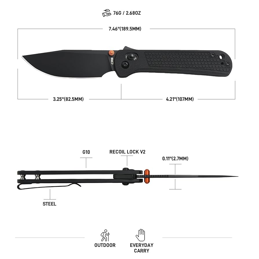 【buuun(•ө•)⚓︎】 Amazon.com: CJRB Bolt Folding Pocket Knife, 3.25'' AR-RPM9