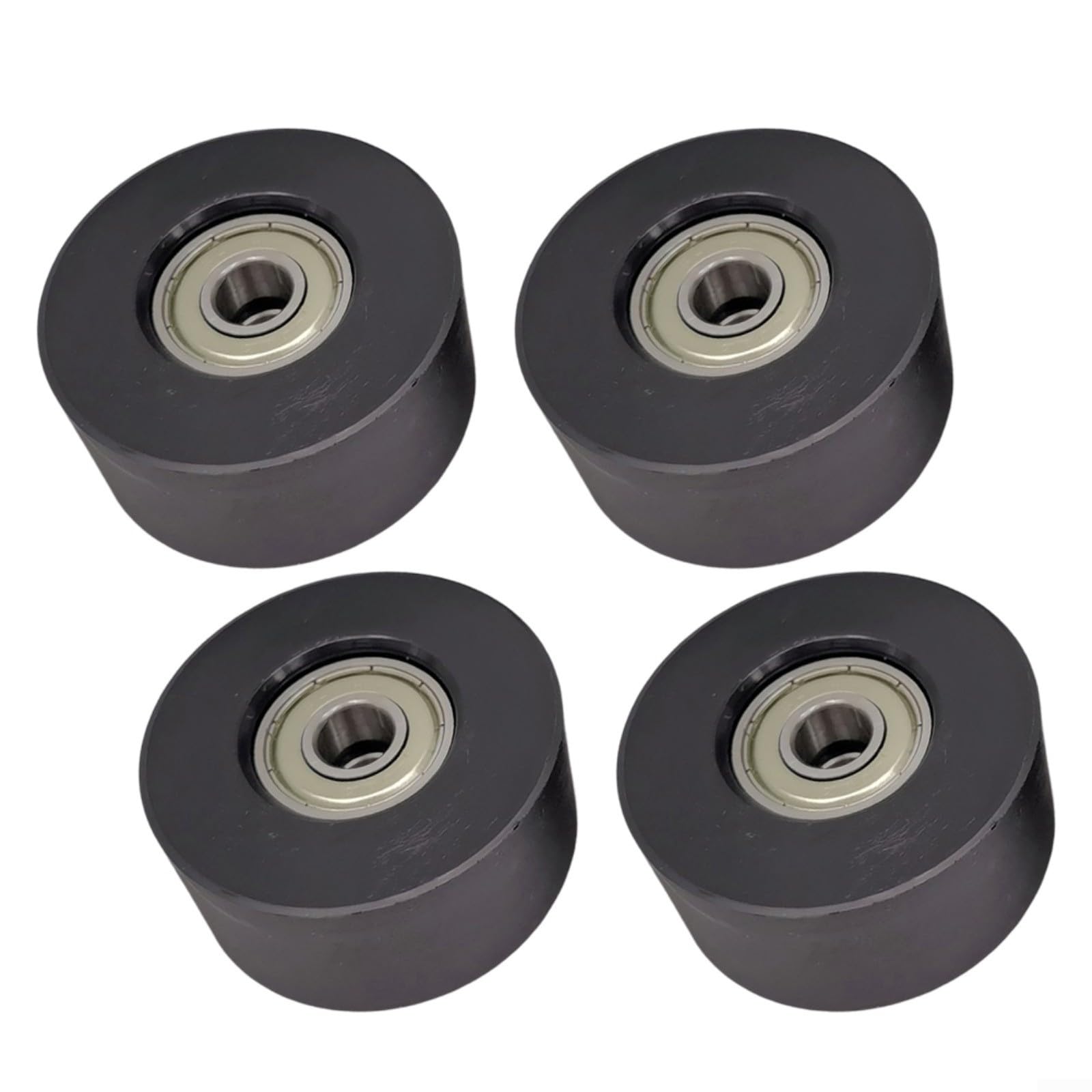 Lot de 4 roues de siège de rameur à eau en nylon et acier avec 45 mm de diamètre et trou intérieur de 8 mm de rechange pour une performance de glissement fluide Noir