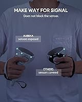Vista 5 de Aubika Rechargeable Controller Grips Cover for MetaOculus Quest 2 Accessories, with Charge Cable and Battery, Adjustable for Different Size Hand