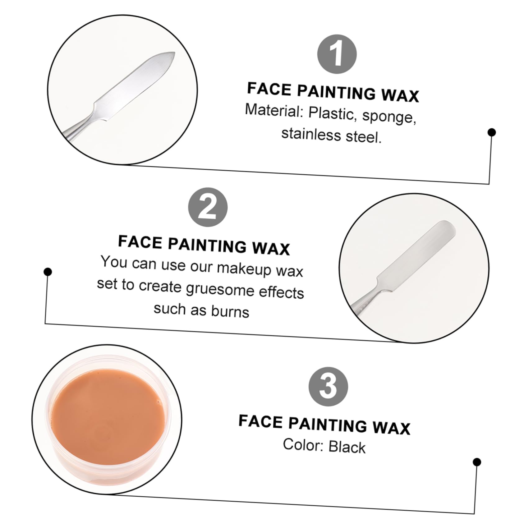 Beaupretty 2juegos Kit De Maquillaje De Cera para Heridas Falsas y Cicatrices De Efectos Especiales para Halloween para Fiestas Temáticas y Cosplay Herramientas De Maquillaje Profesional
