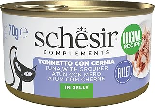 Schesir, Hinged Tuna Fillets in Jelly, Supplementary Wet Food for Cats, Original Recipe, 100% Natural, 12 Tubs of 70g product image