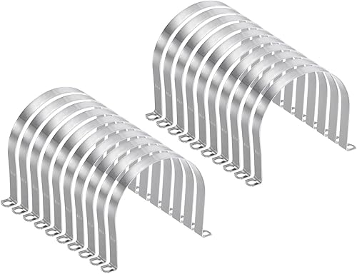 Miniatura 81 de HARFINGTON 5 abrazaderas de conducto de 4 1/4 pulgadas y 4.252 in, abrazadera de tubo M108 U, correa de tubo rígida de acero inoxidable, soporte