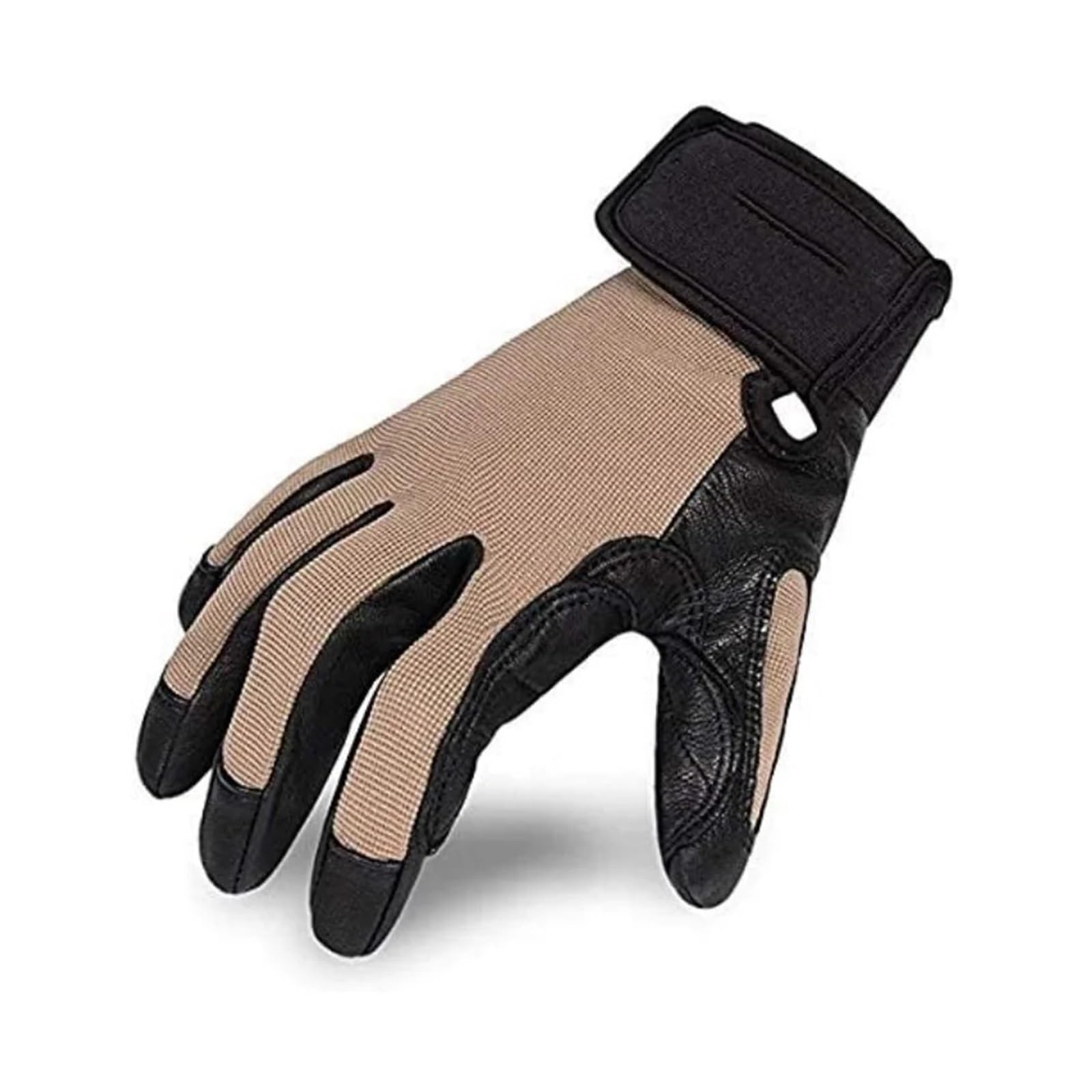 Genérico Guantes de Seguridad para Escalada, Compatible con XYEHS, M L XL | Palma y punta de dedos reforzadas, negro y marrón, EN388 3121X, cierre de gancho y bucle, adulto