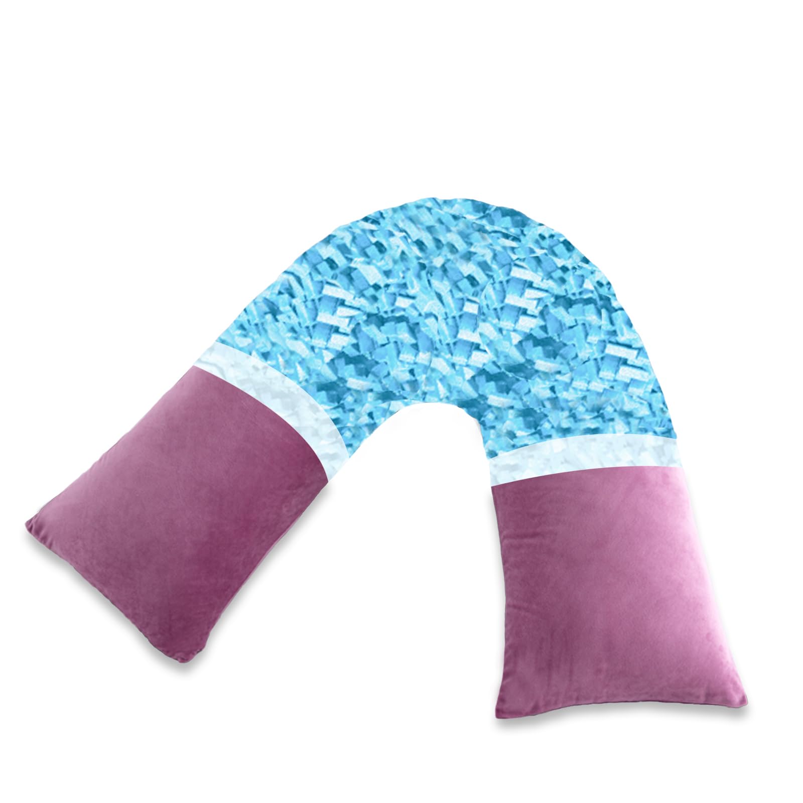 AS AWESLING Shredded Memory Foam V Pillow, V Pillow for Neck and Shoulder Pain (LIGHT PURPLE)