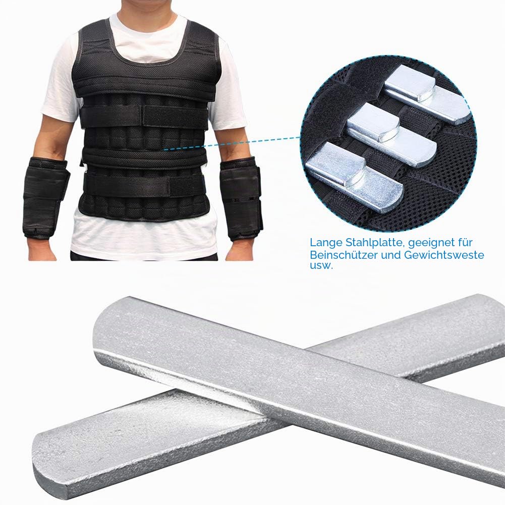 Stahlplatten für Gewichtsweste, Krafttraining Gewicht Stahlplatte für Weste, verstellbar, runder Kopf, rostfrei