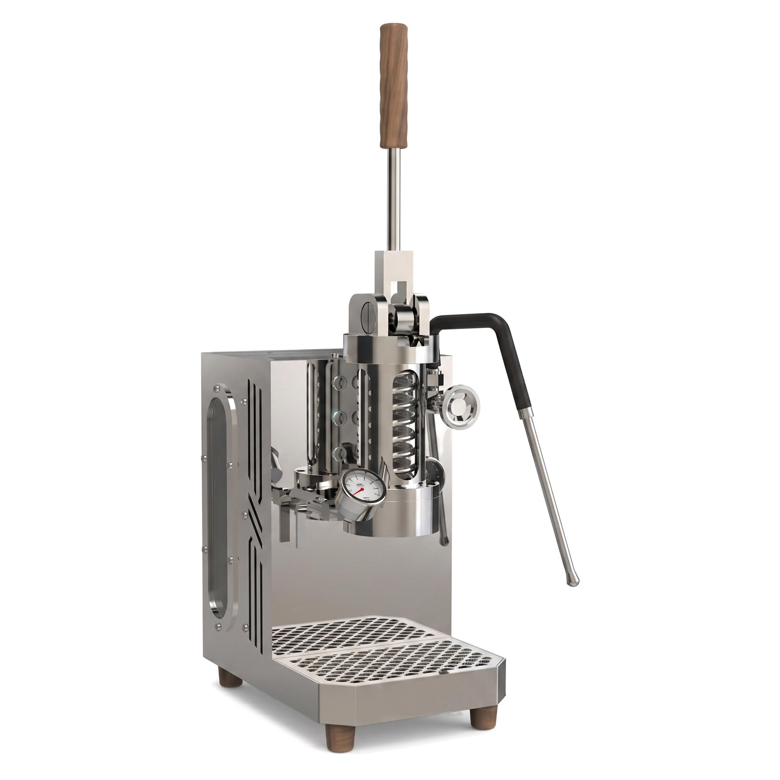 Macchina da caffè Espresso semiautomatica da 1500W, Bacchetta a Vapore a 360° per Latte, Montaggio a Parete o controsoffitto, Costruzione in Acciaio Inossidabile, Macchina da caffè compatta per Barre