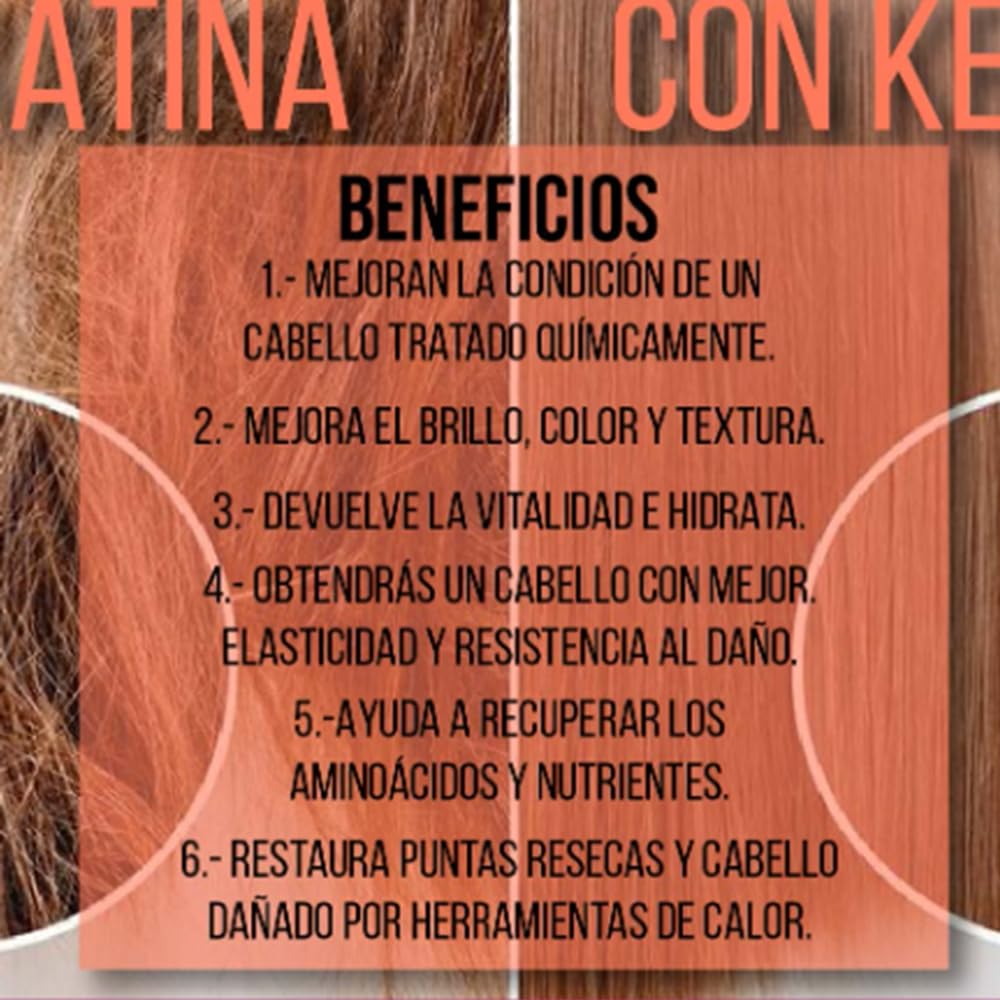 Tratamiento Keratina REPARADOR Champu Keratina + Mascarilla Capilar con Celulas MADRE Vegetales, Formula de Proteina de COLAGENO con QUERATINA para Alisar. SIN Sulfatos ni Sodio ni Parafina