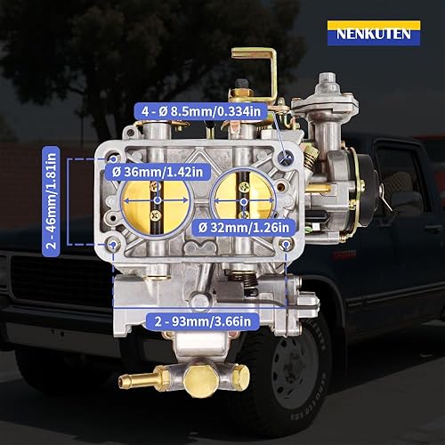 Miniatura 2 de NENKUTEN Nuevo Carburador 2 Barriles para Weber 32/36 DGV DGEV Estrangulador eléctrico 32x36 para Toyota Pickup Celica Corona 20R 22R Holley Mazda