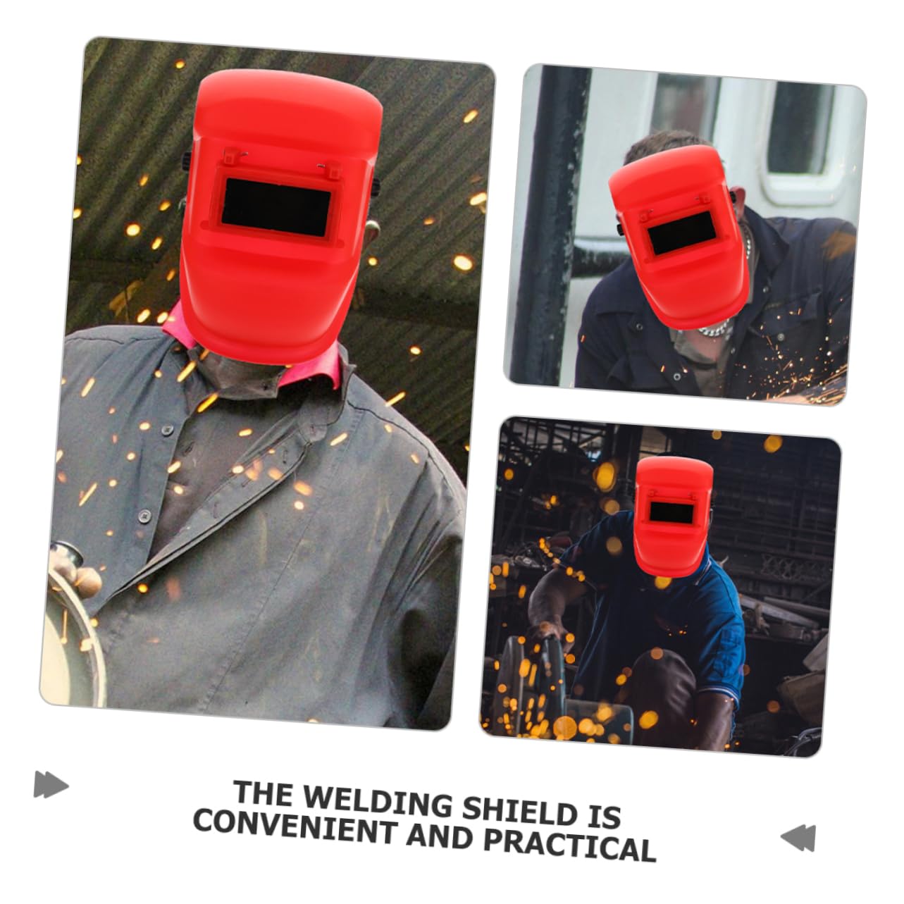 DOITOOL Professional Welding Mask 2pcs Plastic Welding Hood Adjustable Face Eye Protection for Welding Helmet Red