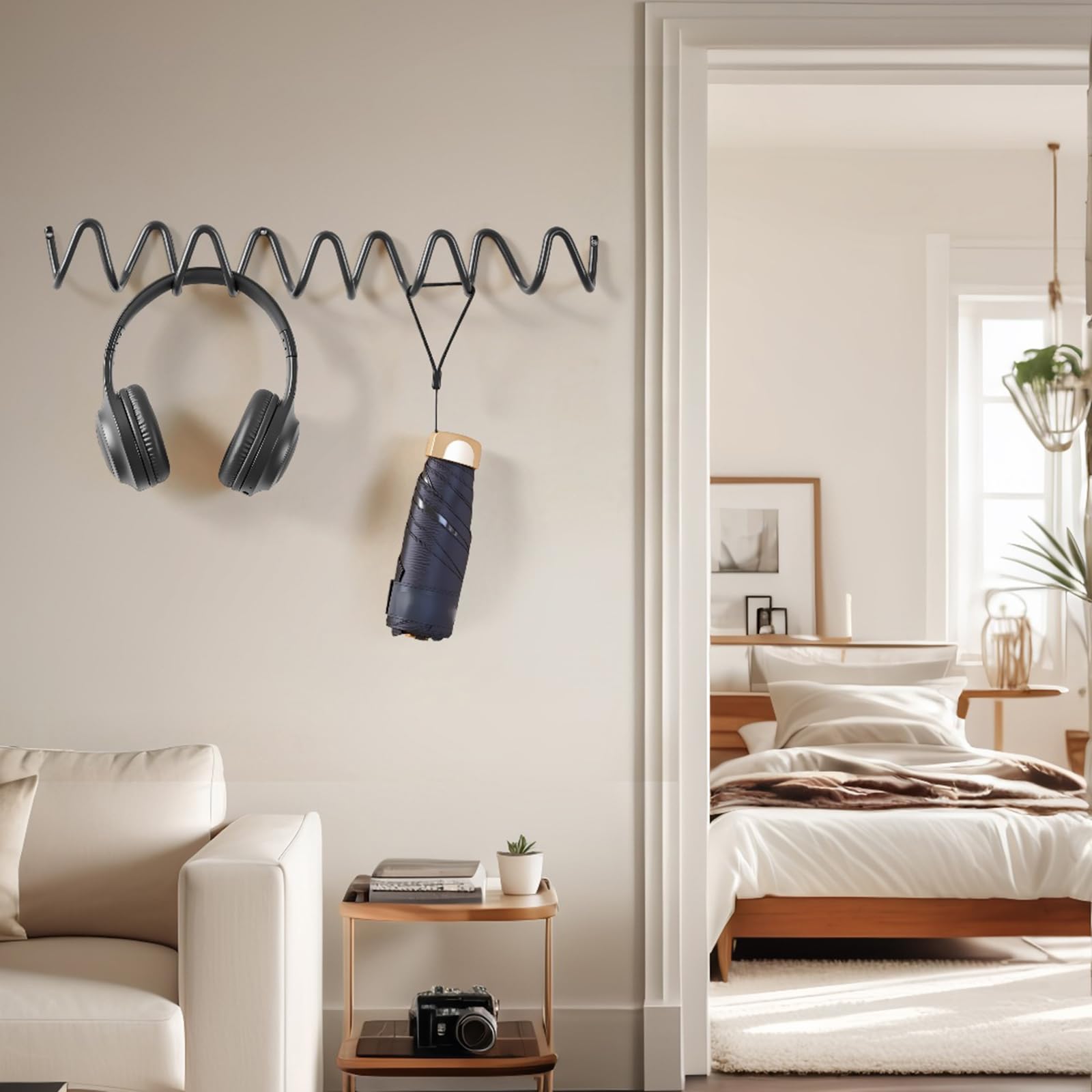 Set di 5 Ganci da Parete in Metallo Resistente alla Ruggine con Motivo Ondulato Stili Semplici Gancio con Design Ondulato per Stoccaggio del Bagno Gancio con Design Ondulato