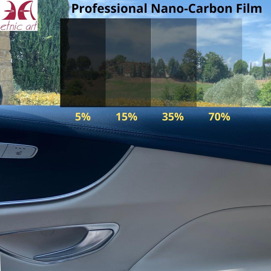 Film occultant pour vitres de voiture, nano-carbone, qualité professionnelle, dimensions grandes, petites tailles, anti-rayures, pare-soleil, anti-reflets, thermoformant, adhésif, pour fenêtres de