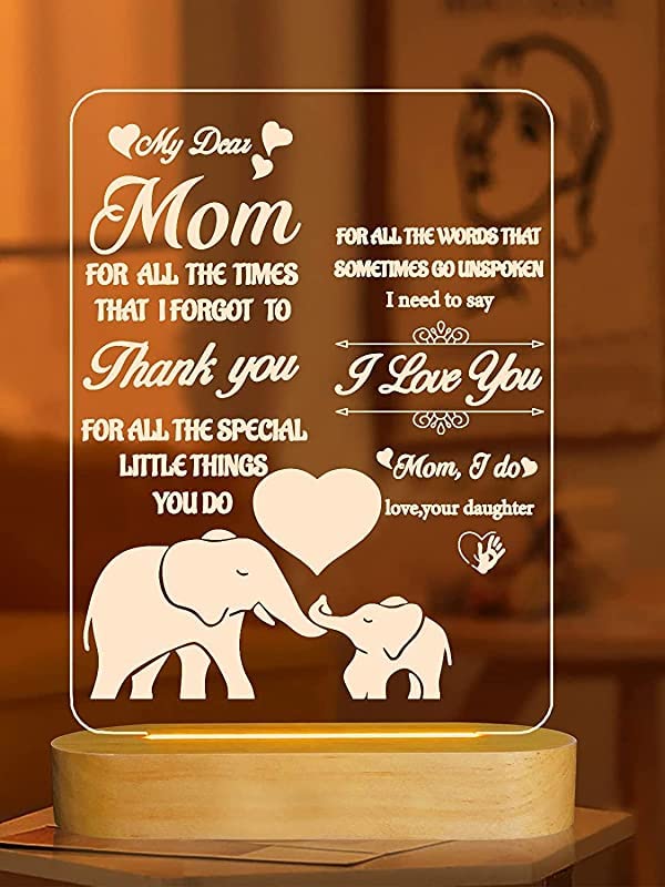 KOMPIS Night Light Gifts for Mom Wife Mother's Day Meanings Gifts Mom for All The Times That I Forgot to Thank You Gifts for Birthday Mother's Day