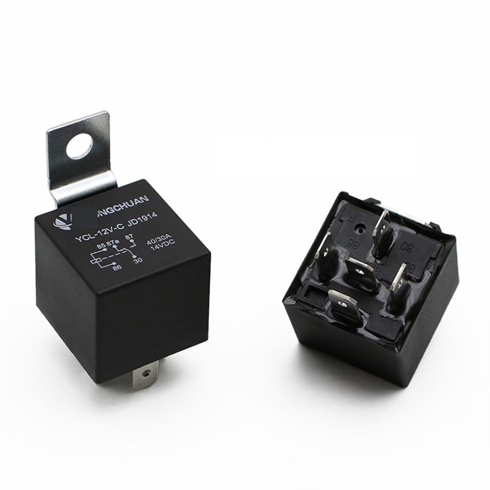 Relé de coche de 4 5 pines 4P 5P 40A relés automotrices de larga duración normalmente abierto DC 12V/24V relé for luz de cabeza aire acondicionado 1 Uds Piezas de recambio (Size : 5P 12V 40A)