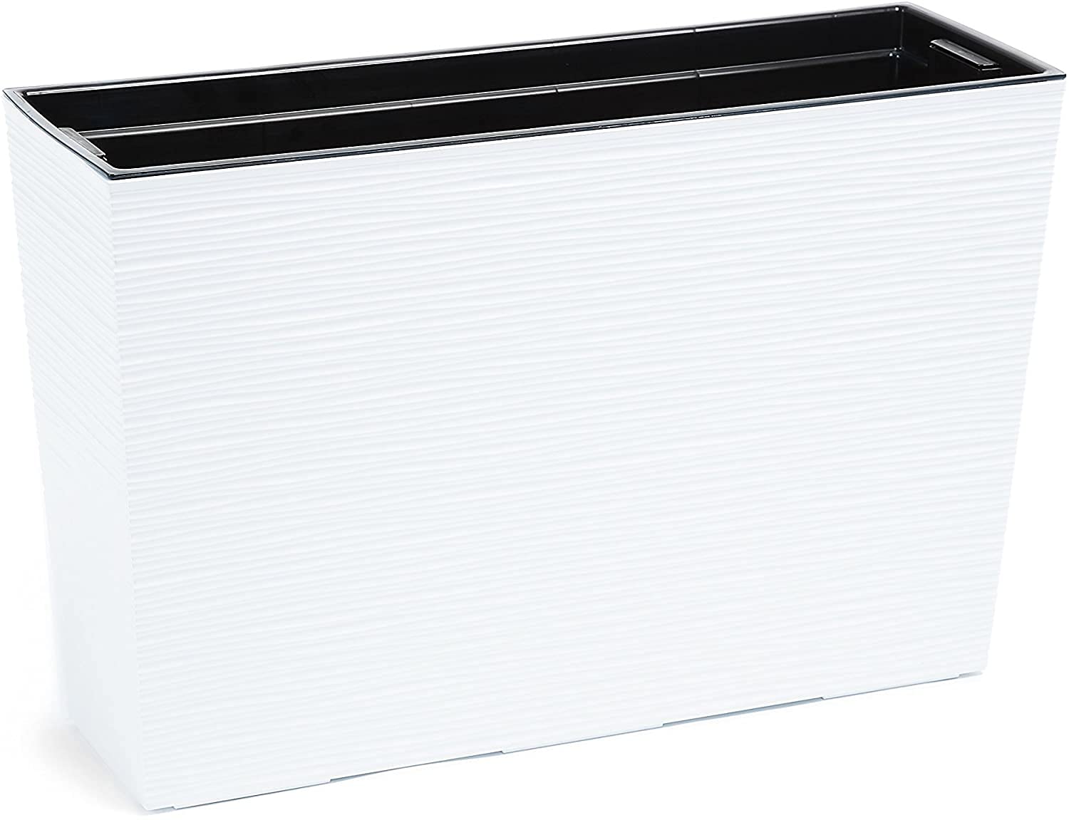 Vaso Fioriera Rettangolare Bianco - Resistente UV, 19x56x19,5 Cm, Per Esterno E Interno