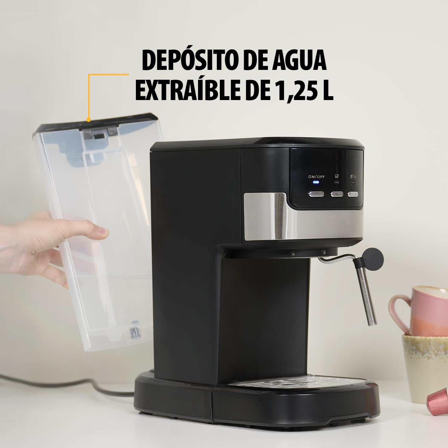 Tristar Máquina de Espresso 2 tazas a la vez | Apta para cápsulas de Nespresso y café molido | Calienta tazas | Apto para lavavajillas | 20 bares | 1100 W | CM-2278