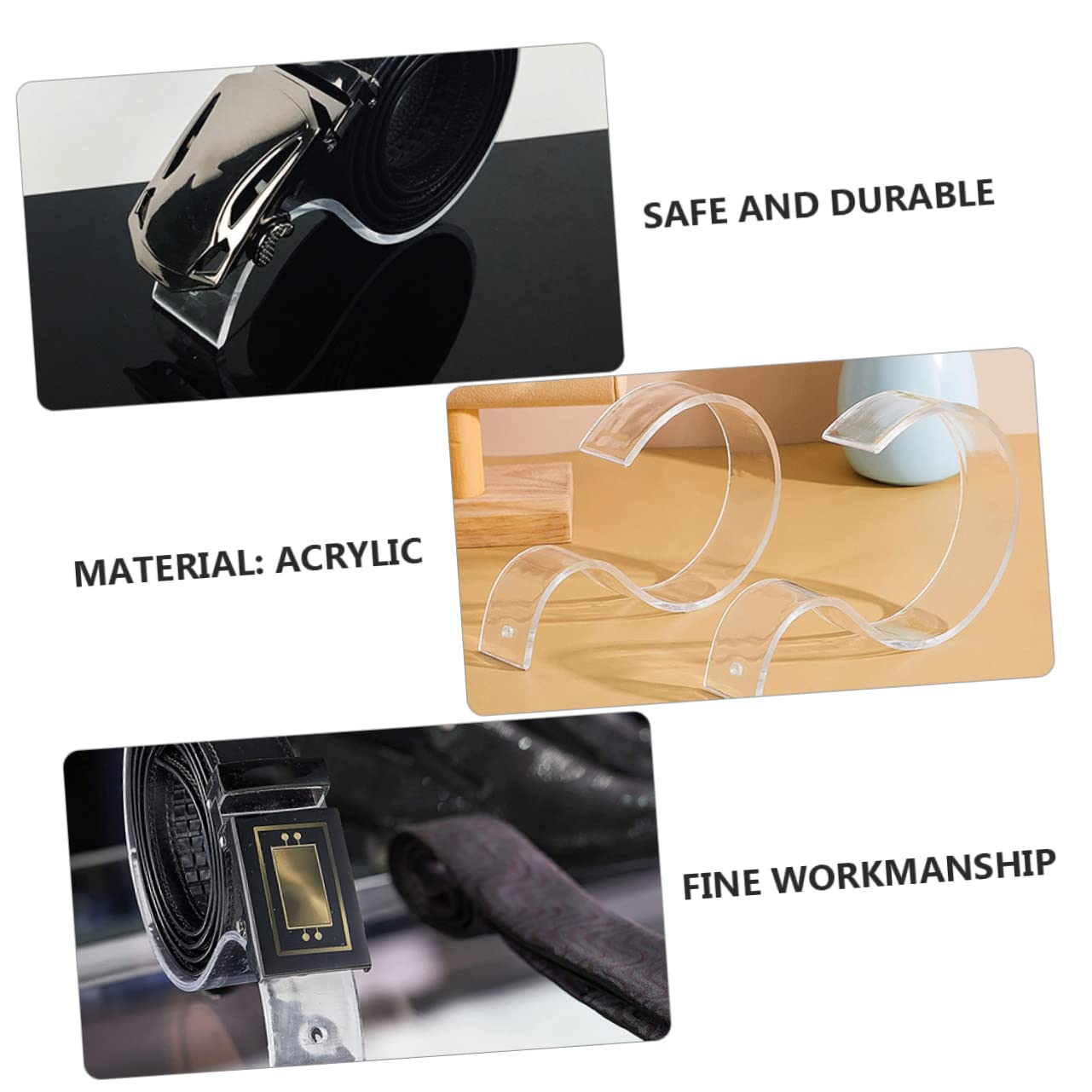 Acryl Gürtelständer 10 Stück S-förmig für Gürtel, ohne Grate
