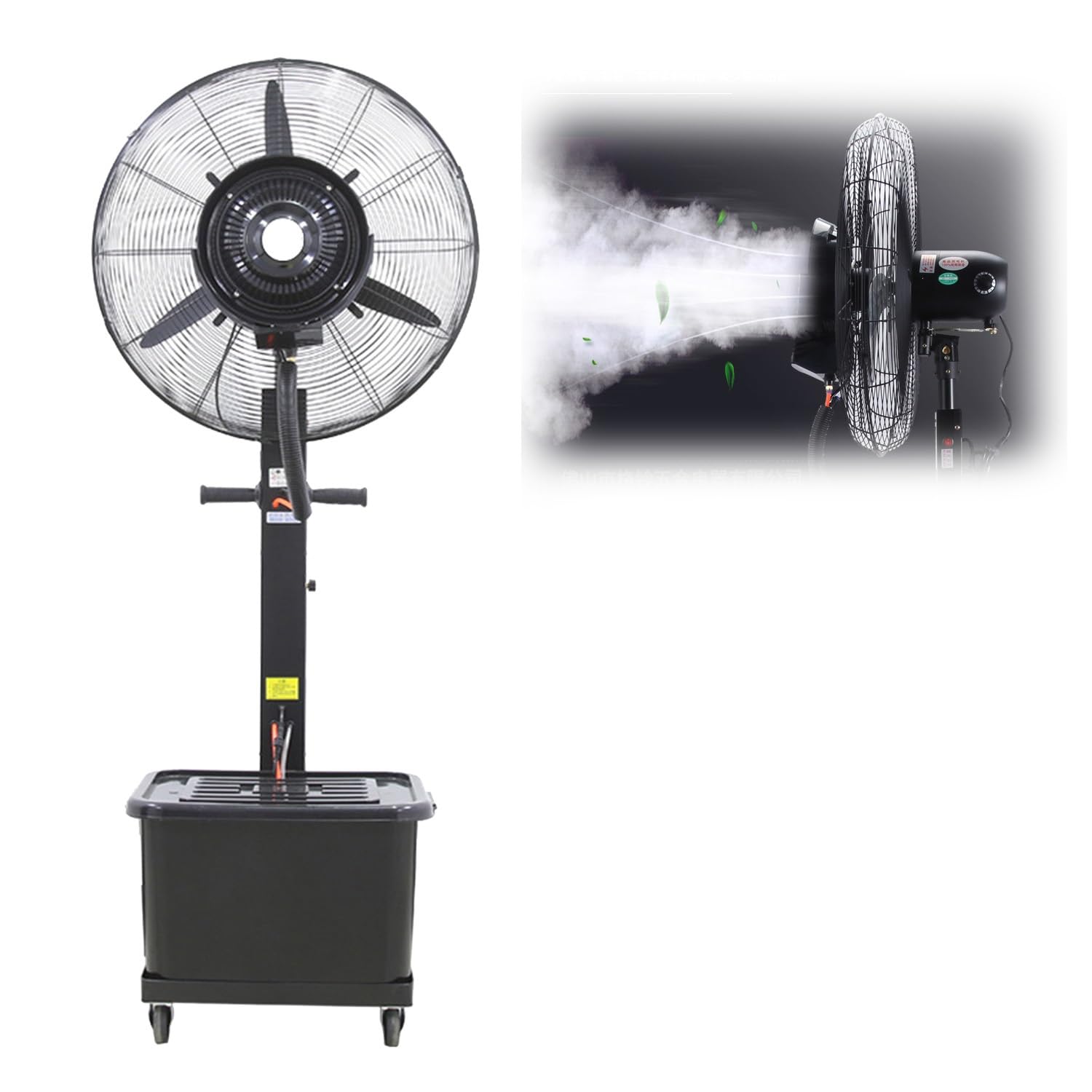 asdchZen Misting Fan With 42L Tank, 90°Oscillation, 3 Wind Modes - Outdoor Spray Cooling Pedestal Fan For Patio, Workshop, Factory,One Color-550mm/22in