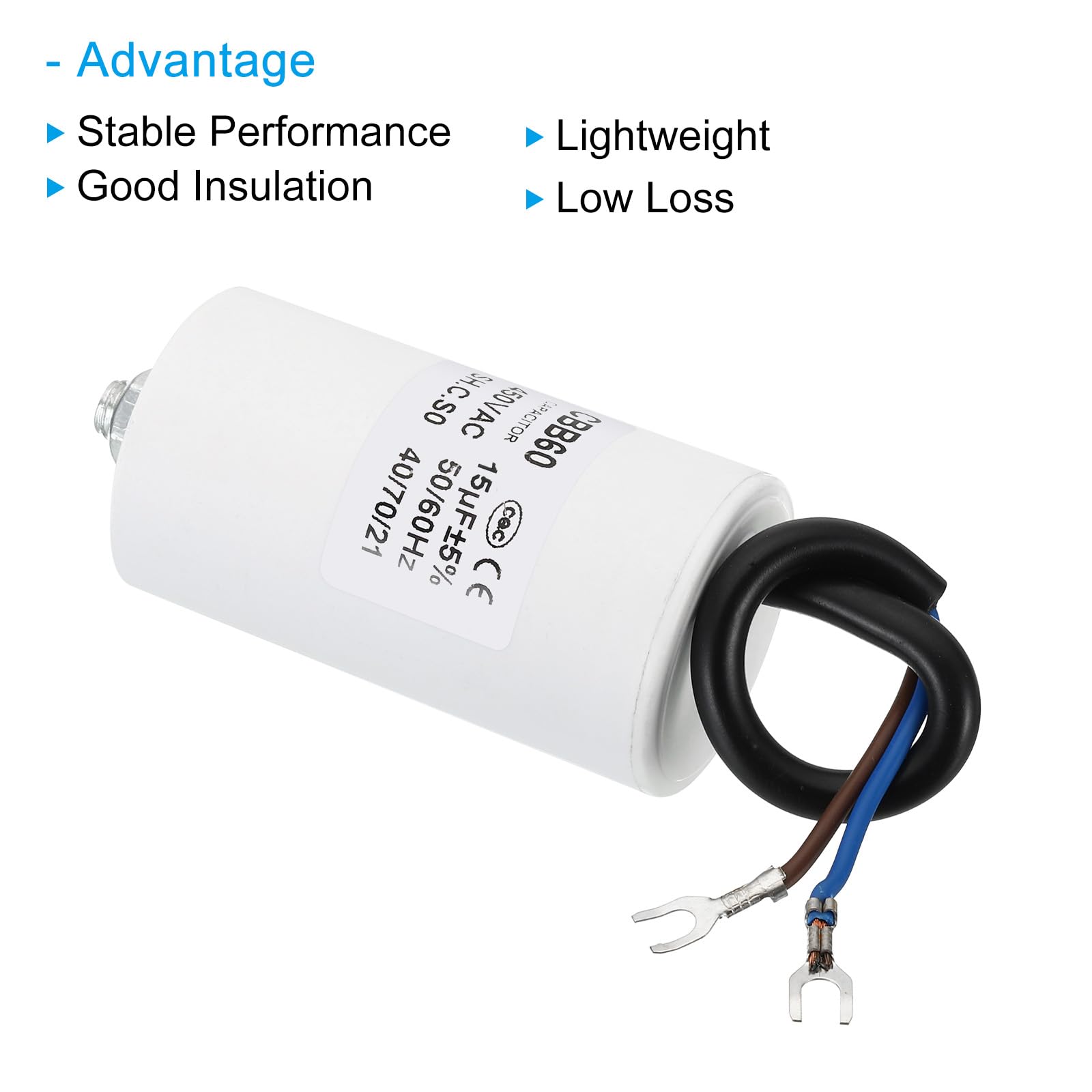 PATIKIL 5 Pezzi CBB60 15uf Condensatore AC 450V Terminali Vite U 50/60Hz