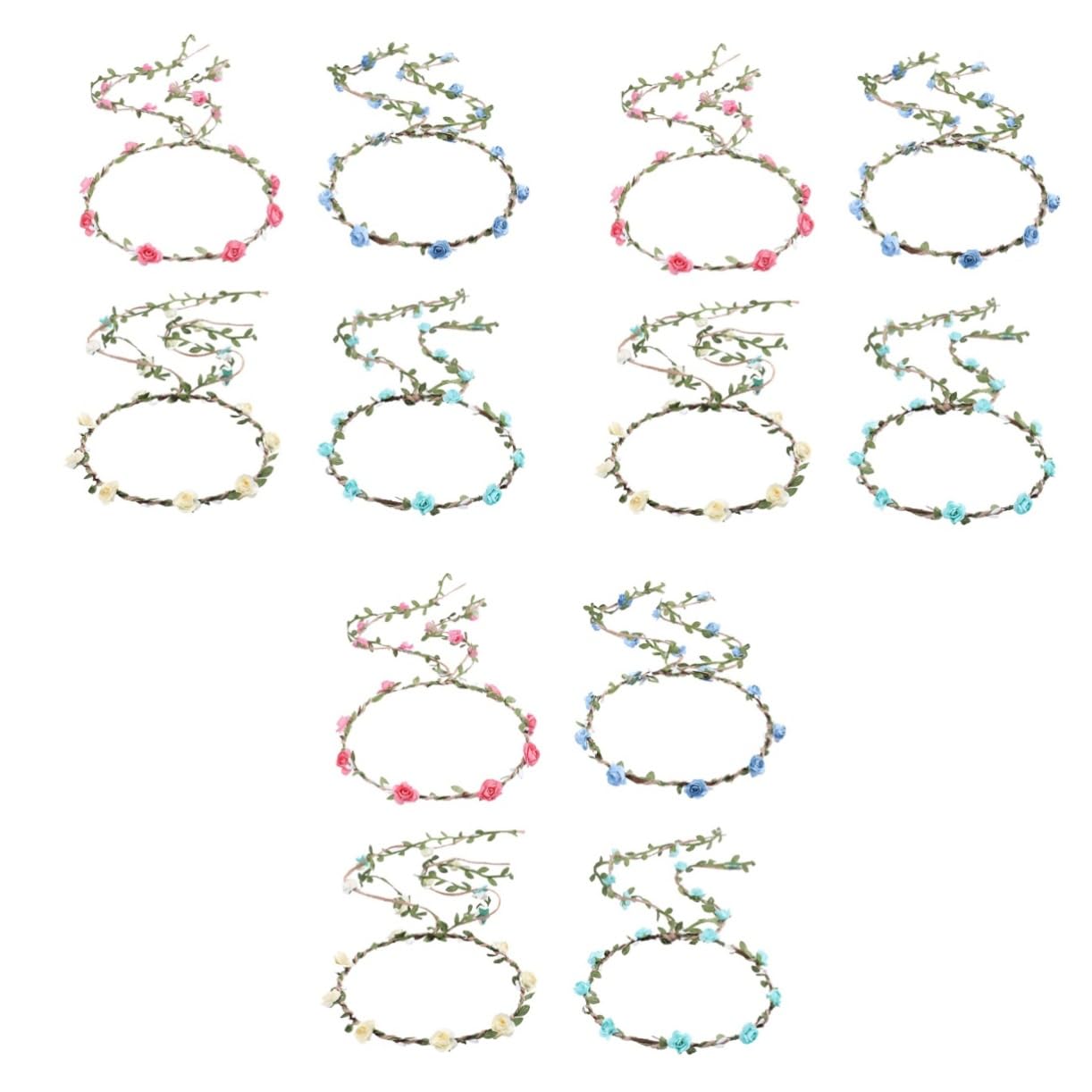 Beavorty 12 Piezas Diadema De Flores Rosas Guirnalda De Flores Flor De Cabeza De Puerta De Flores Artificial para Pared Tocado De Novia Viajar Las Flores Cabeza De Flor Paño