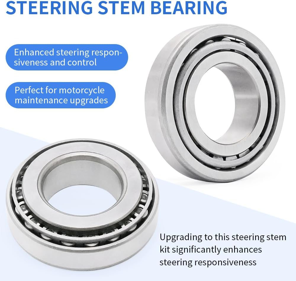 Steering Stem Post Bearing & Race Kit Compatible with Sportster 883 1200 XL883 XL1200 Dyna V-Rod OEM# 48300-60 48315-60