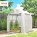 Outsunny Gewächshaus, Foliengewächshaus mit Aufrollbare Fenster & Tür, Netzfenster UV Schutz, Folientunnel, Tomatenhaus Winterfest Treibhaus für Garten, Balkon, 1,8 x 1,8 x 2 m Weiß