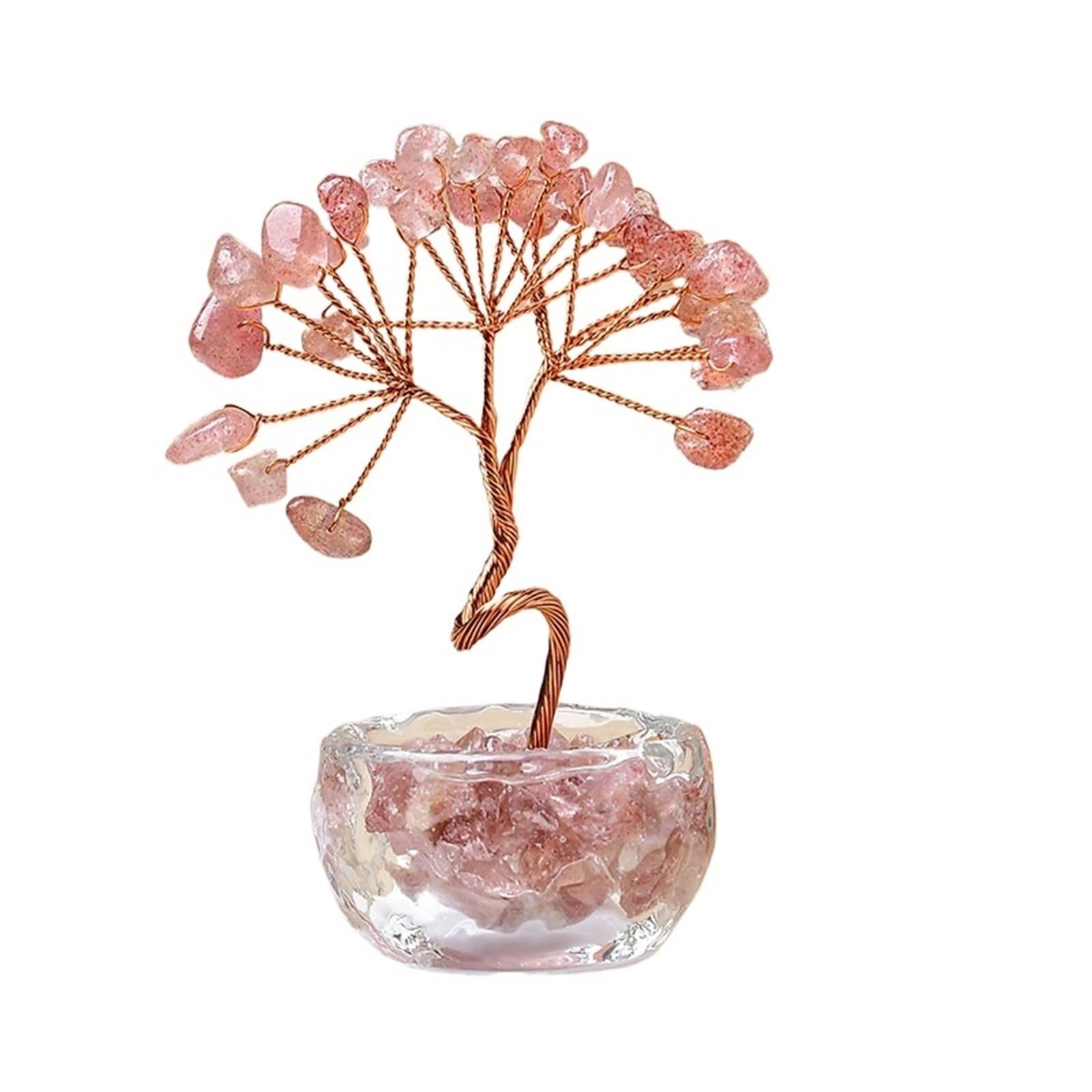 Dazhua 8cm Crystal Money Trees - Natural Citrine Amethyst Quartz Healing Gemstone Potted Plant for Home Decor(3)