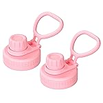 Prurex Spout Lid for Hydro Flask 12 16 18 22 32 40 64oz Wide Mouth Water Bottle,Replacement Lid for Hydroflask,Thermoflas,Iron Flask Wide Mouth Bottles (Pink, 2 Pack)