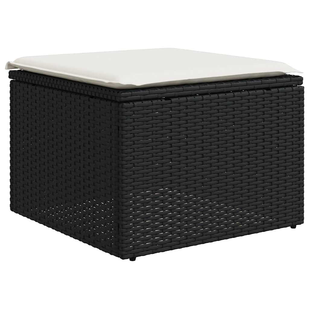 Makastle Salon de Jardin Modulaire 9 pcs Résine Tressée Noir