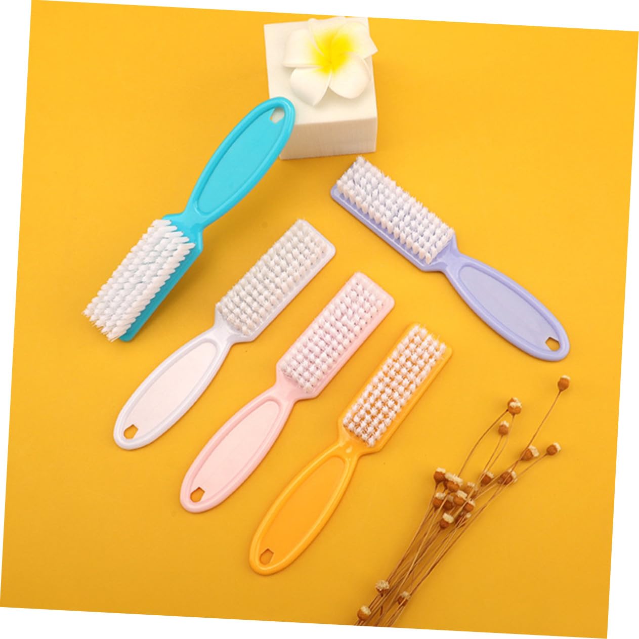 Gatuida 24 Piezas Cepillo de Uñas Agarre Manual Cepillo para Polvo de Uñas Herramientas de Pedicura para Limpieza de Manicura Color Aleatorio