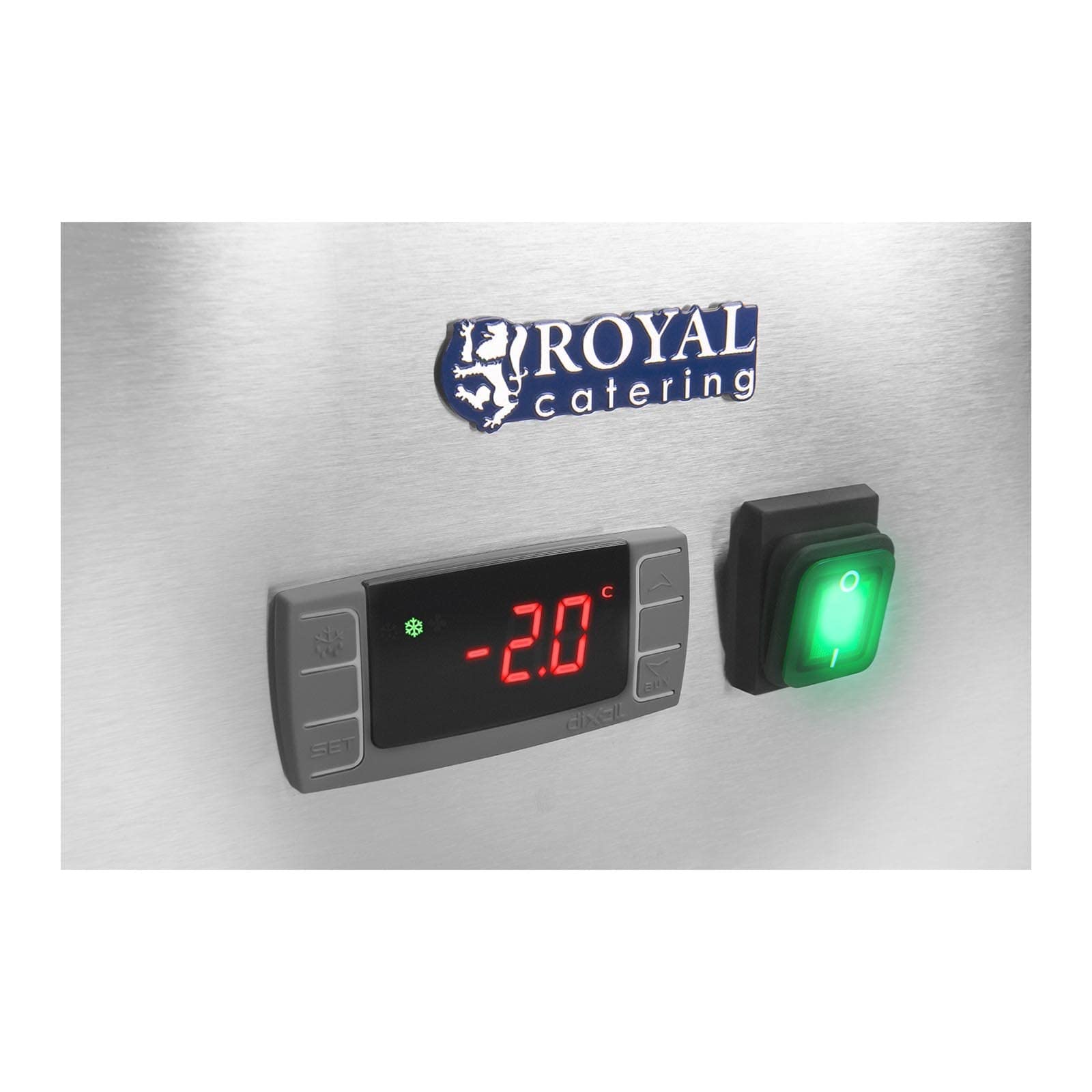 Royal Catering Mesa Refrigerada RCLK-S339 (339 L, Superficie de trabajo de acero inoxidable, compresor 258 W Zanussi, 3 puertas, R600a)