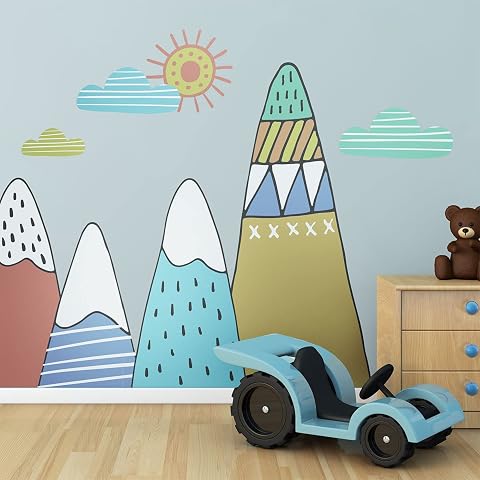 Ambiance Sticker Adesivi per bambini Montagne Scandinave Daliborka 40 x 60 cm