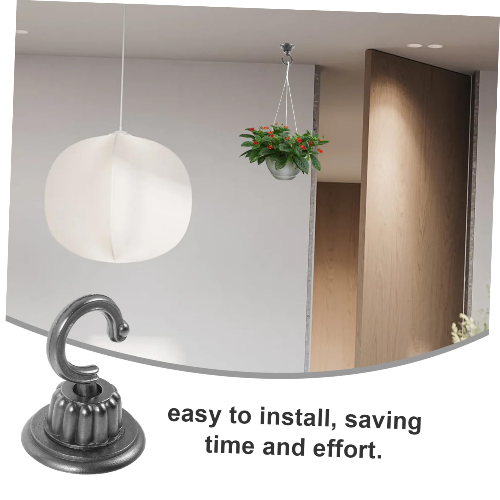 Toyvian 4 Ensembles Crochet Pivotant Crochets De Plafond Décoratifs Supports De Pots De Fleurs pour L'extérieur Crochet Orchidée Suspendu Cintres À Fleurs Alliage De Zinc Noir 2 Pièces * 4
