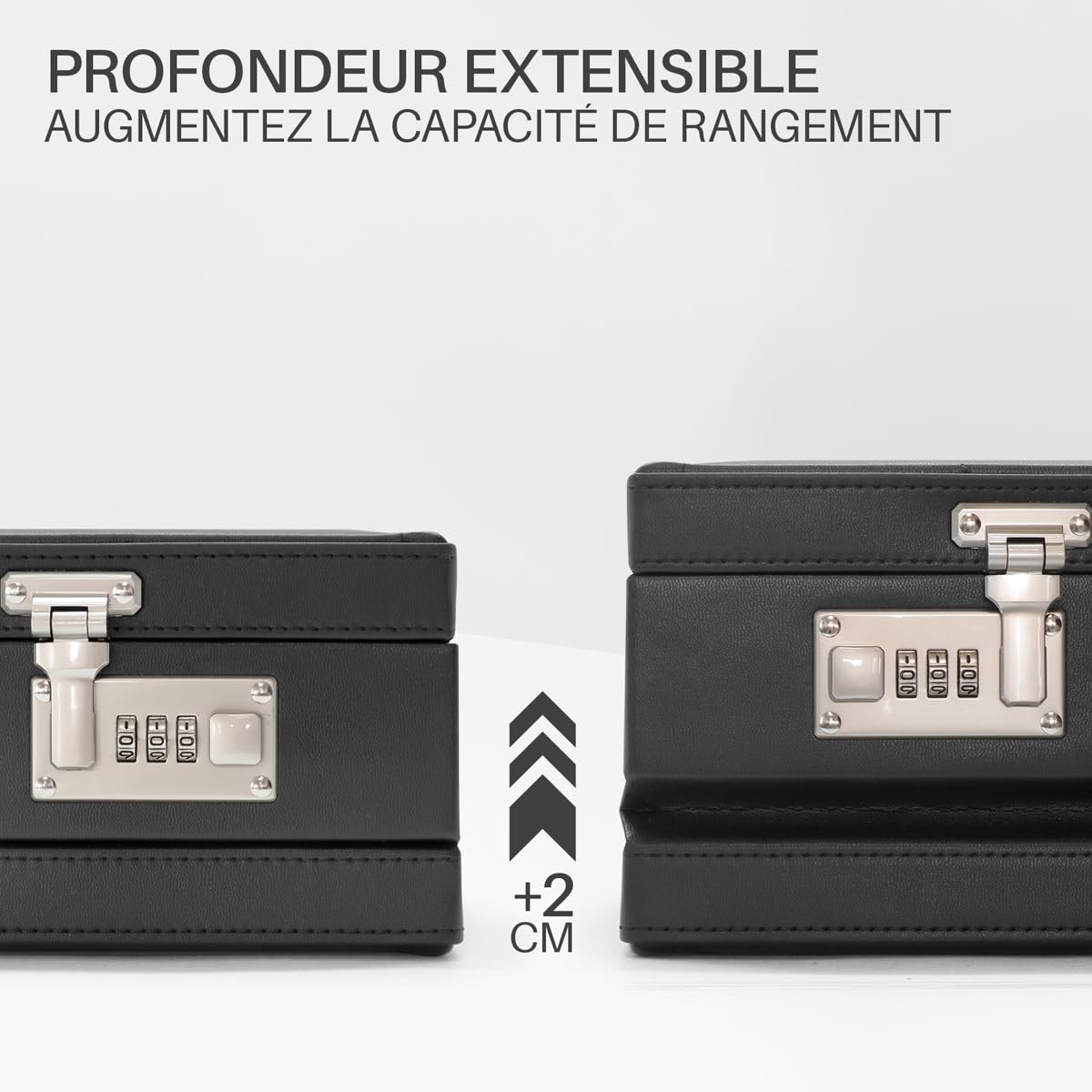 Monolith 41350MN Malette Attaché-Case avec Verrou à Code Base Extensible, Longueur 46 cm, Noir
