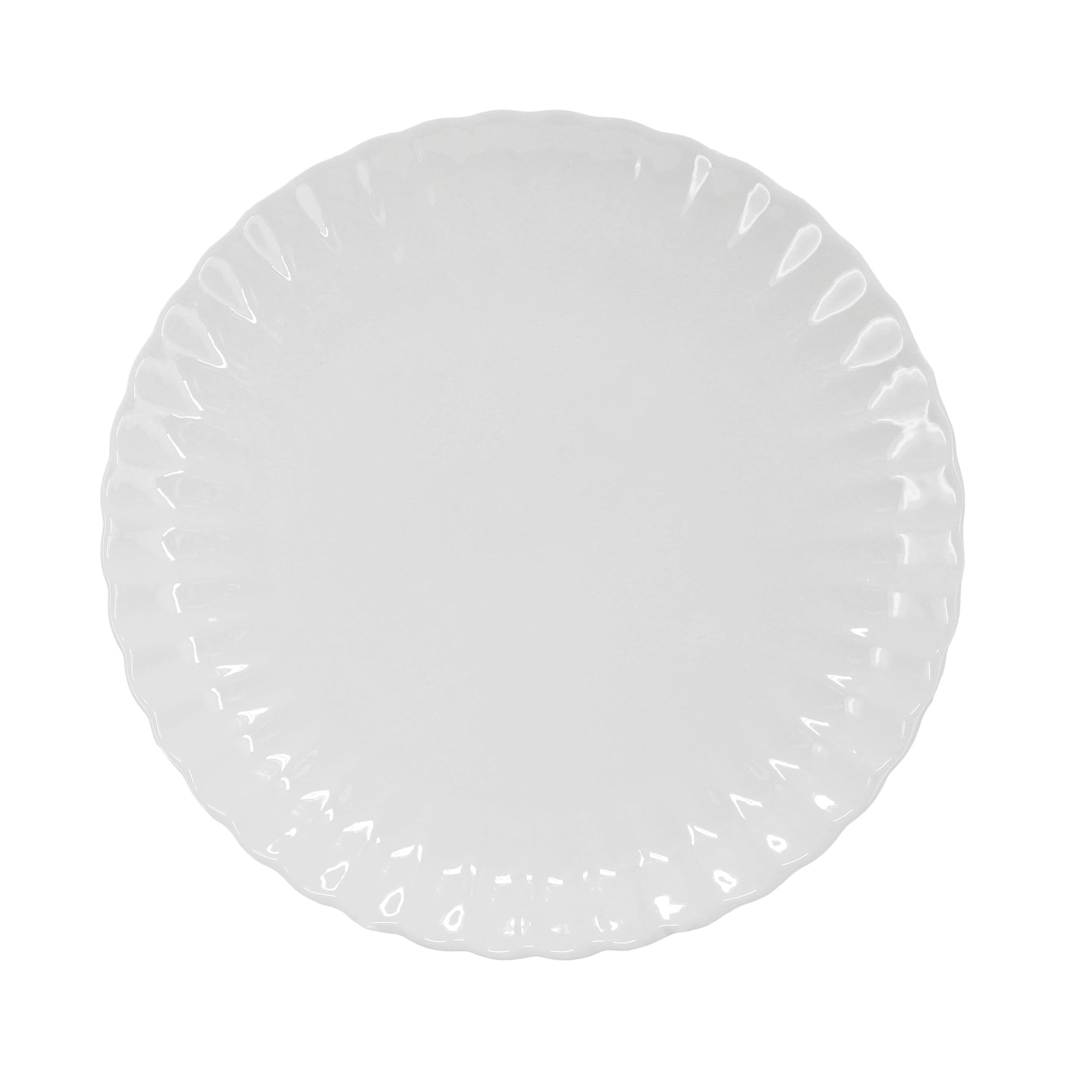 Elama Jane Geschirr-Set, Doppelschüsseln, Porzellan, Weiß, Serviergeschirr, Geschirr, Schüsseln, Teller-Set, 16-teilig (Jane)