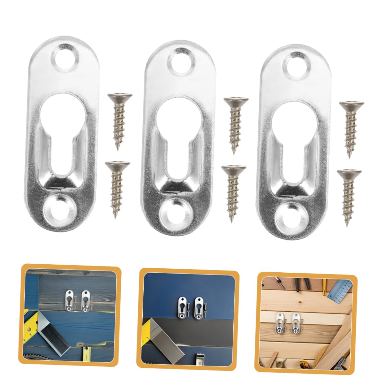 TEHAUX 4 Juegos Ganchos para Colgar Cuadros con Tornillos Accesorios de Montaje para Marcos de Fotos Compatible con Marcos de y Decorativos Instalación Rápida y Segura Soporte Fuerte y