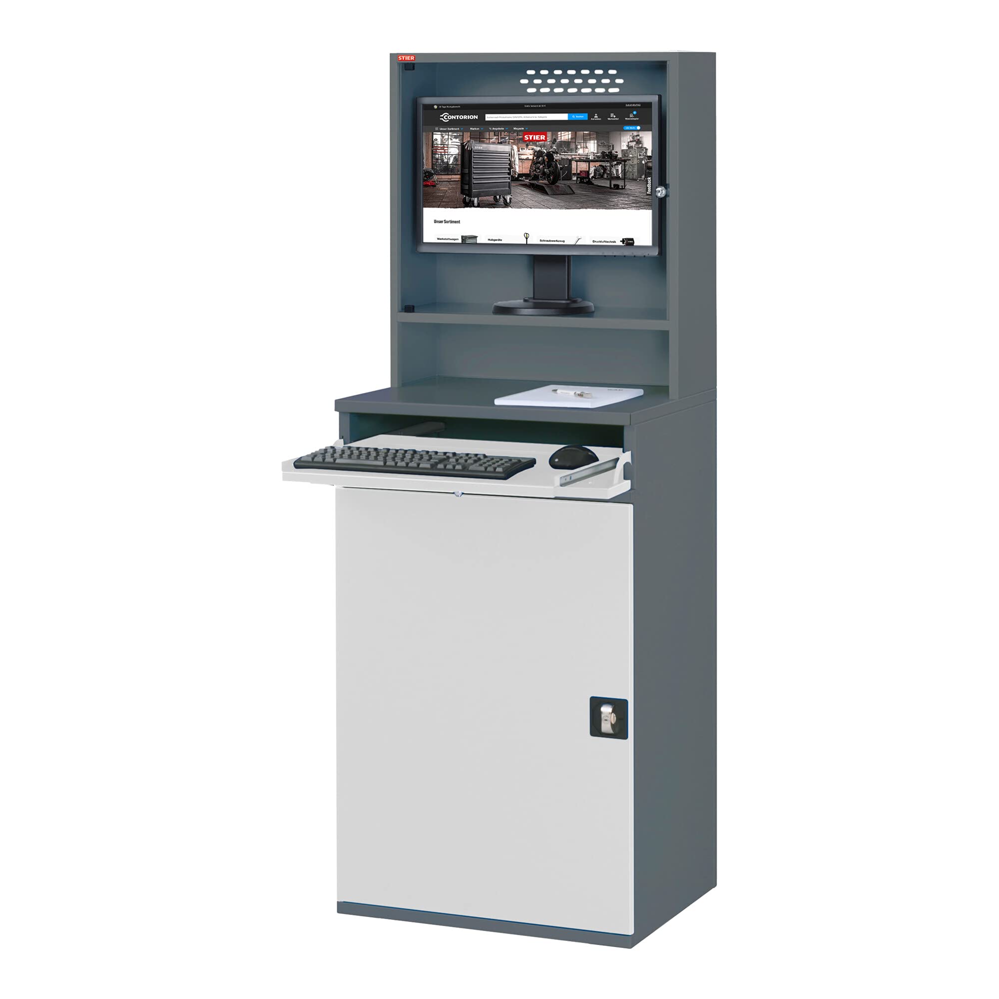 STIER Armoire informatique Premium, fixe, lxPxH 650x520x1 770 mm