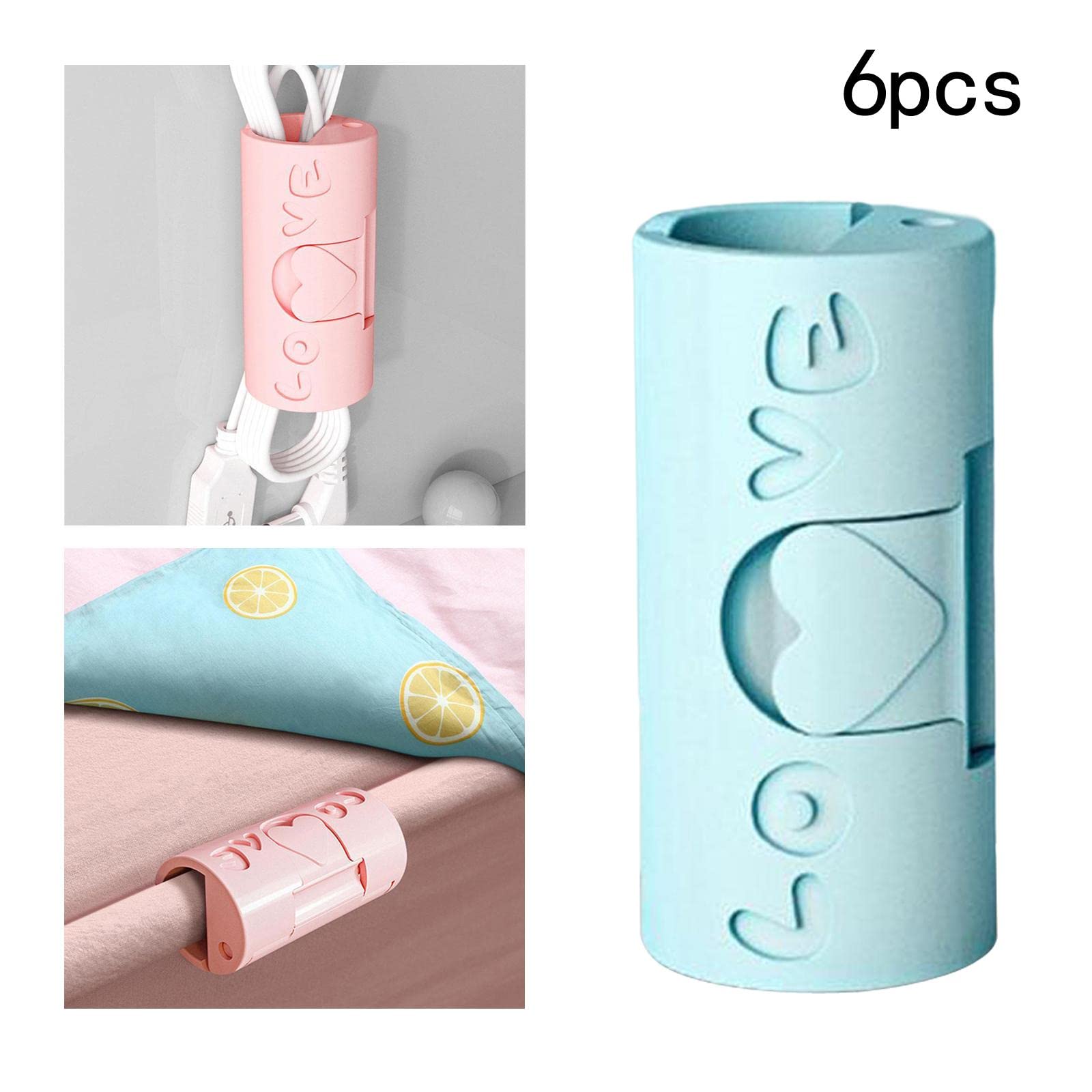 4x6 Pieces Multipurpose Bed Sheet Fixed Clamp for Fastening Snacks Towels Blue 3