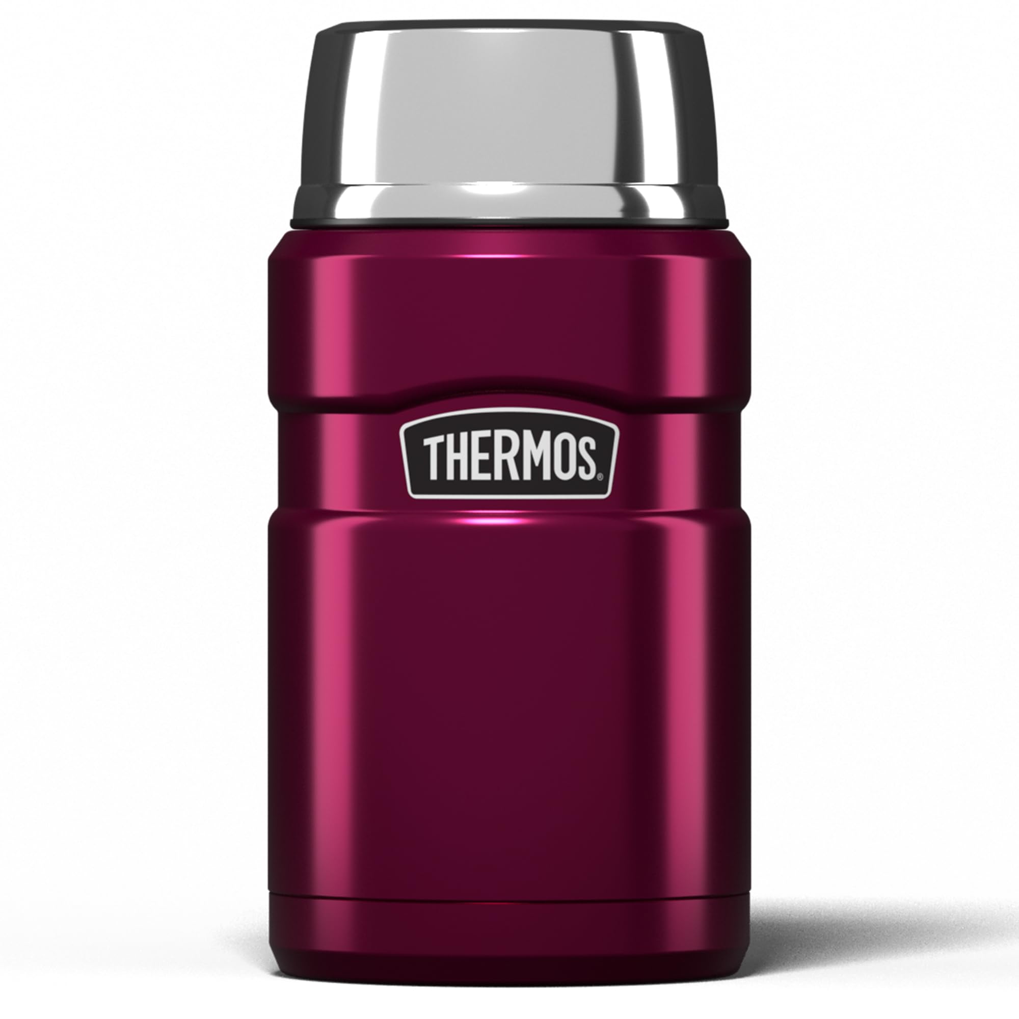 Thermos Stainless King Food Flask, 710ml Capacity - Sleek Multi- Purpose Flask for Daily Food Prep - Durable Stainless Steel with Raspberry Finish - Ideal for On-The-Go Meals & Drinks