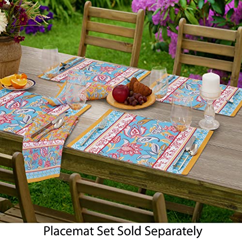 Home Bargains Plus Belle Fleur Paisley Provence Bordered Print Country French Fabric Tablecloth, Stain And Water Resistant, Wrinkle Free Floral Tablecloth, 60” X 102” Oval #TOP5