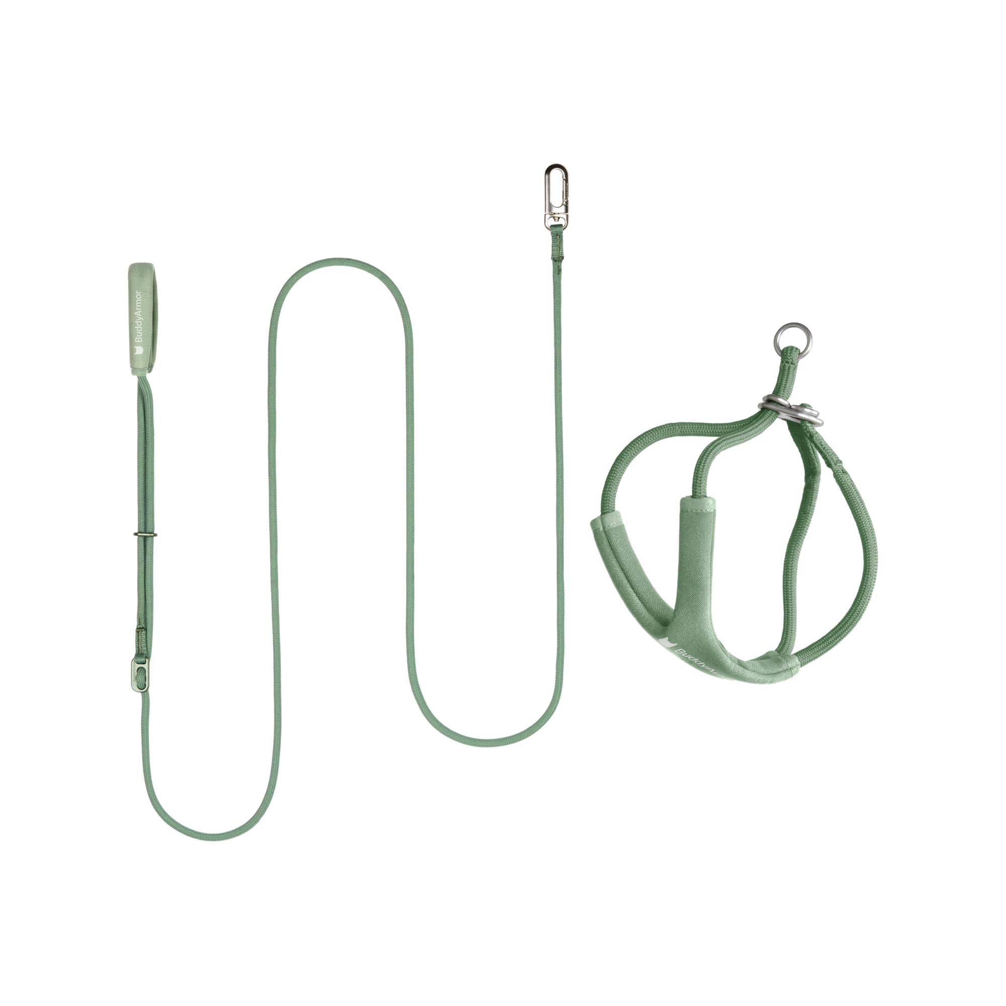 Arnés para gatos a prueba de fugas en forma de Y con correa, arnés ajustable anti-asfixia acolchado de tela suave para gatos y correas de paseo para gatos hasta 12kg (Verde oliva, L)