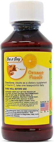 Miniatura 2 de Vitamina C para adultos, apoyo inmunológico, antioxidante, sabor naranja (4 onzas líquidaspaquete de 1)