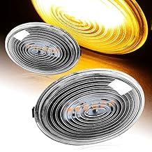 LED Turn Signal Side Marker Lights fit for compatible with 2007-2015 Mini Cooper, Clear Lens Reflector Amber Led Side Marker Lamps 2PCS