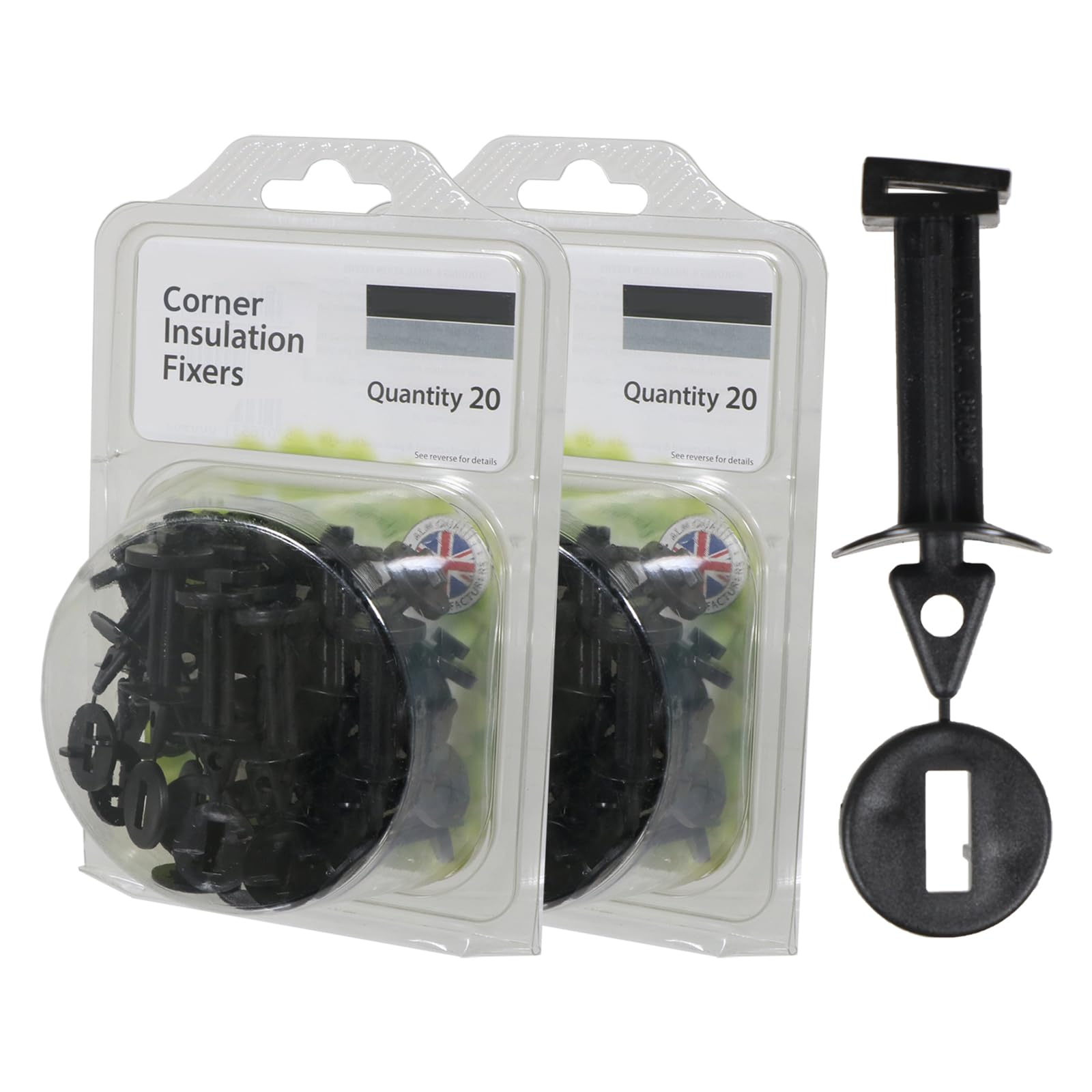 Spares2go Greenhouse Corner Insulation Shading Fixers Bubble Wrap PVC Plastic Frame Clips (Pack of 40)