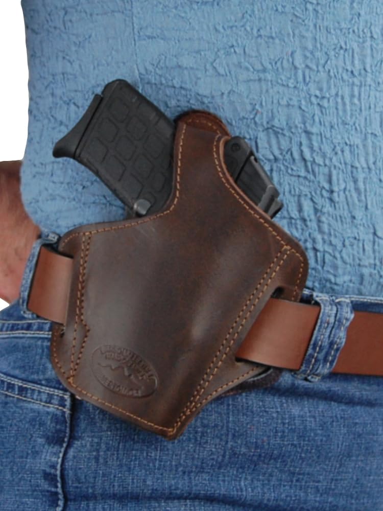 Barsony Brown Leather Pancake Holster for Ruger EC9s Right
