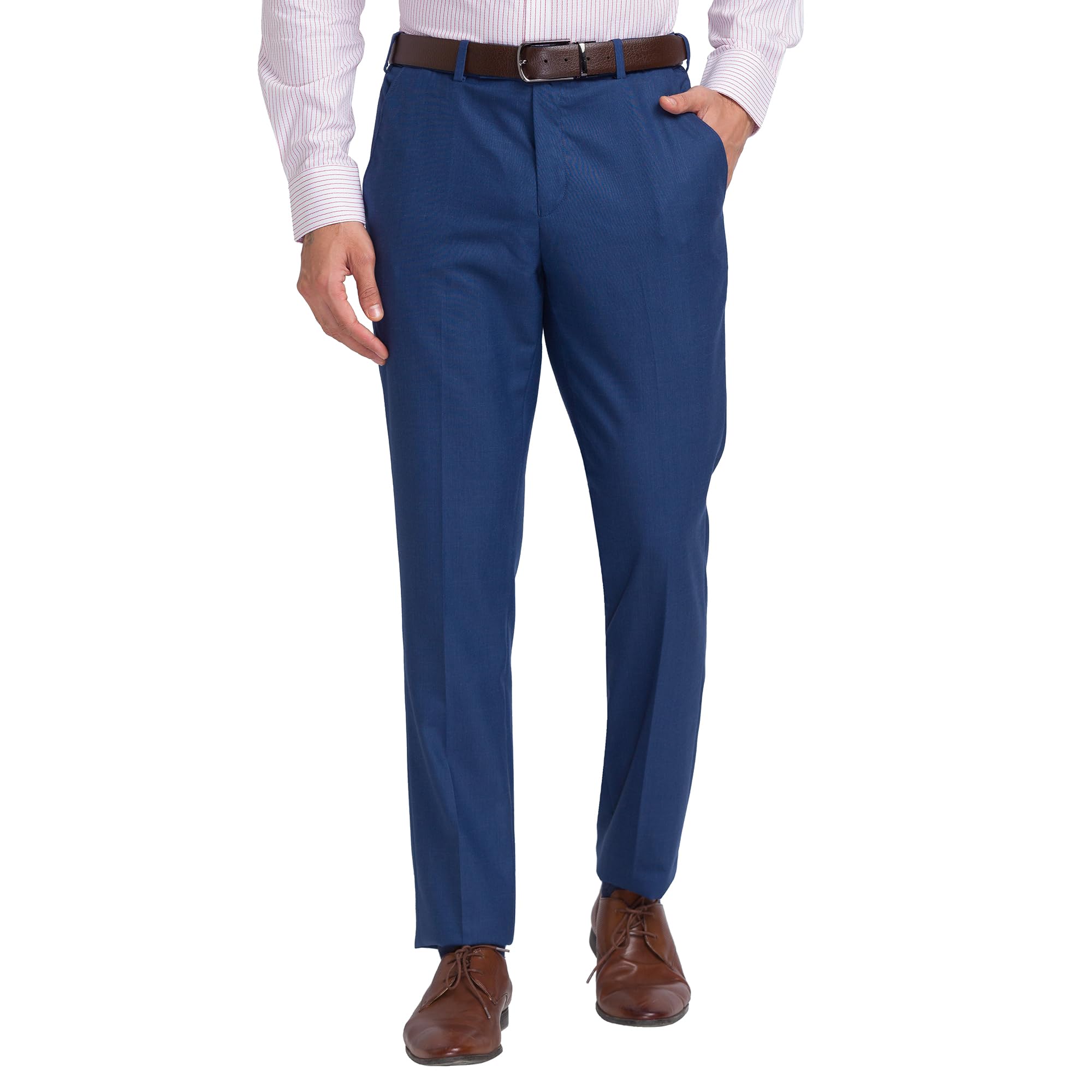 park avenue Men's Polyester Blend Solid Pattern Smart Fit Flat Front Formal Trouser-picture-37