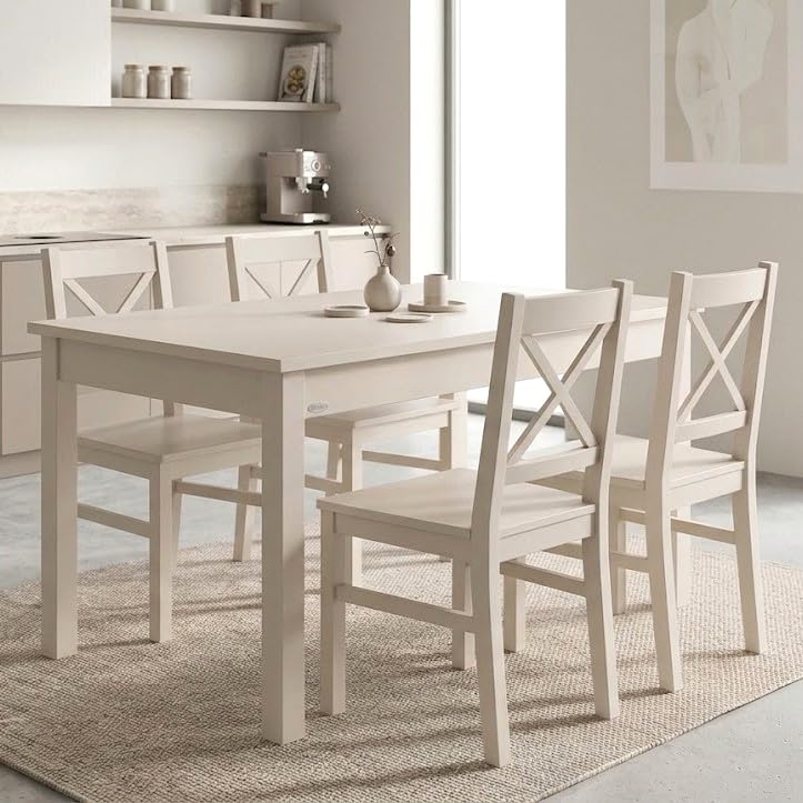 Linea Azzurra Tavolo Firenze 110x70 cm +40 90 Estensione di Eleganza e Funzionalità Made in Italy (Bianco frassinato)