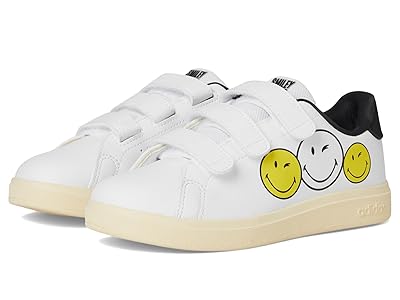 adidas Kids Smiley World Advantage Sportswear Shoes (Little Kid) Kids Shoes White/Bright Yellow/Black : 3 Little Kid M, Rubber